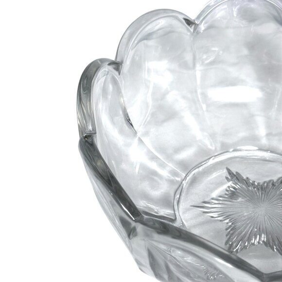 Antique JEFFERSON Krystol 8” diameter Scalloped Glass Serving Bowl - Picture 5 of 10